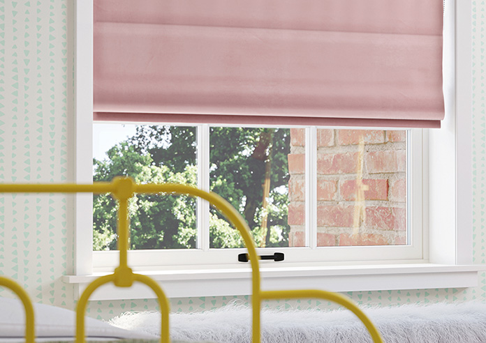 Ultra Luxe Velvet, Pink Orchid - Motorised Roman Blind - Image 5